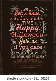 Halloween Party typography Invitation Template for Card-Poster-Flyer