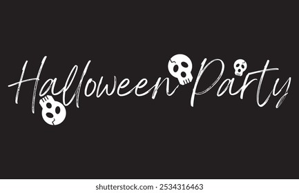 Halloween Party - typography.  Vector illustration isolated on white and black  background. EPS 10