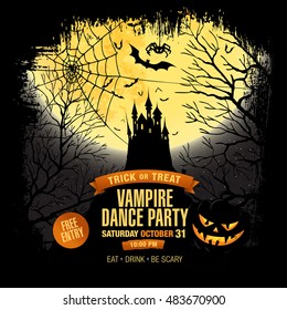 Halloween party. Vampire dance party. Vector illustration