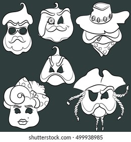 Halloween Party. Vector background with pumpkin. Fancy dress party