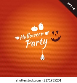 Halloween party vector banner with pumpkins, holiday background