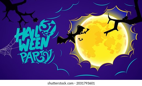 Halloween party vector banner template