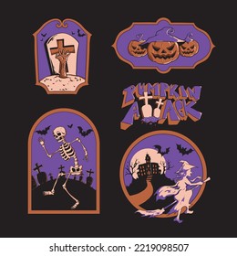 halloween party vector bundle set