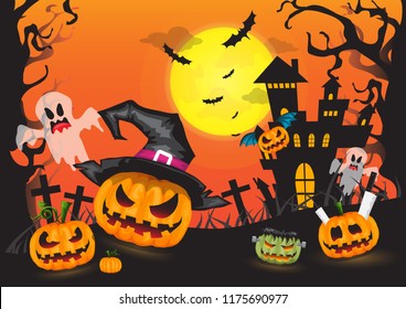 Halloween party. Vector illustration