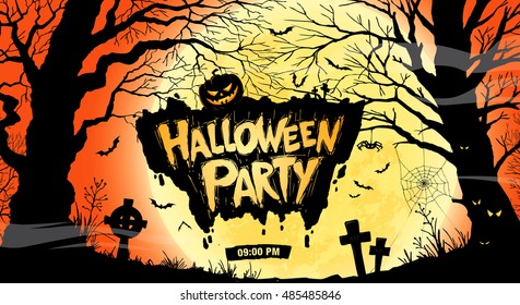 Halloween party. Vector illustration