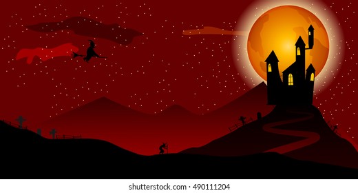 Halloween party. Vector illustration