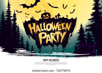 Halloween party. Vector illustration