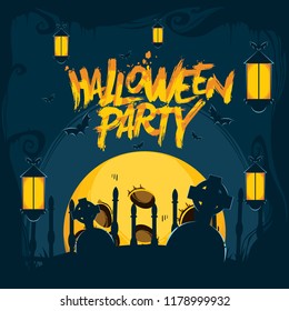 Halloween party. Vector illustration. Isolated artwork object