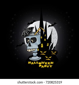 halloween party, vector illustration for poster or flyer