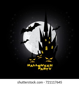 halloween party, vector illustration for poster or flyer