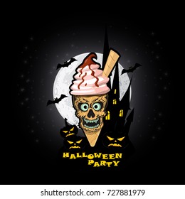 halloween party, vector illustration for poster or flyer