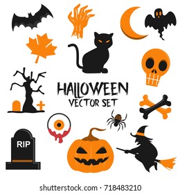 halloween party vector illustration set