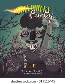 Halloween party vector invitation card