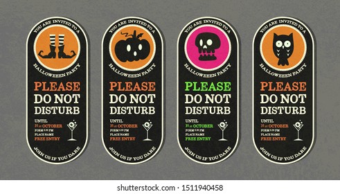 Halloween party vector invitation collection  ,Halloween vector greeting card template set. 