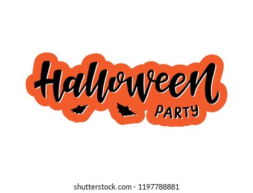 Halloween party vector lettering. Good for banner, poster, flyer, greeting card, web design.