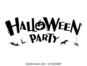 Halloween Party. Vector lettering.  Holiday calligraphy title.