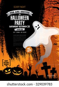 Halloween party. Vector poster
