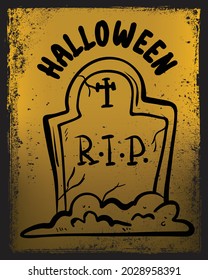 Halloween party vector yellow background illustration