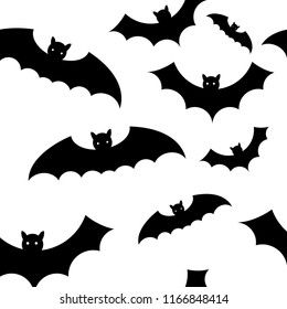Halloween party wallpaper background vector illustration - Happy bat ghost halloween party wallpaper scream vector illustration