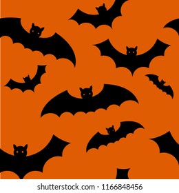 Halloween party wallpaper background vector illustration - Happy bat ghost halloween party wallpaper scream vector illustration