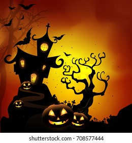 Halloween party,pumpkin,vector illustration.