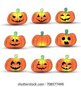 Halloween party,pumpkin,vector illustration.