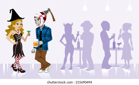 Halloween Party,Witch and undead