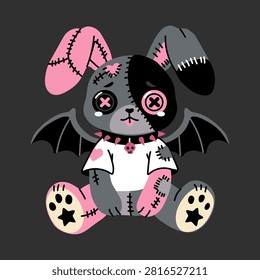 Halloween Patchwork Bunny Plush Character