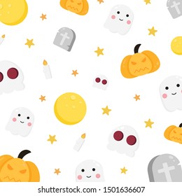 Halloween pattern background. Happy halloween seamless pattern. Vector illustration.