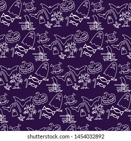 halloween pattern with background purple its can use for wallpaper.