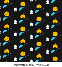halloween pattern. Background with halloween symbols