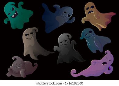 Halloween pattern background. Vector cartoon illustration . ghost characters.Party celebrate Halloween night holiday.