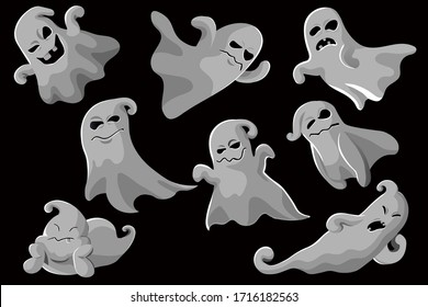 Halloween pattern background. Vector cartoon illustration . ghost characters.Party celebrate Halloween night holiday.