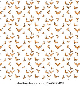 Halloween Pattern , Bat Seamless isolated on white background , Vector illustration