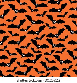 Halloween pattern with bats. Seamless halloween background. Happy Halloween concept illustration.