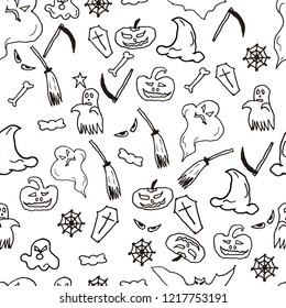 Halloween Pattern Black and White