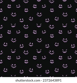 Patrón de Halloween con cara de calabaza espeluznante. Textura sin inconvenientes. Vector