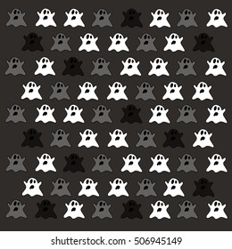 HALLOWEEN  pattern with cute ghosts.