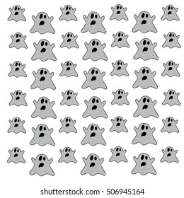 HALLOWEEN  pattern with cute ghosts.