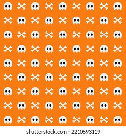 Halloween pattern cute skull, bone, background, wallpaper