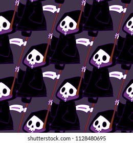 Halloween Pattern with death with a scythe.
