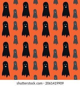 Patrón de Halloween que representa a un fantasma feliz