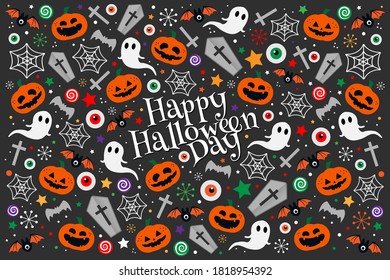 halloween pattern design. vector illustration 
