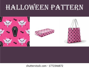 Halloween pattern designed for wrapping paper, shopper bag, backgrounds, banners and whatever your heart desires.