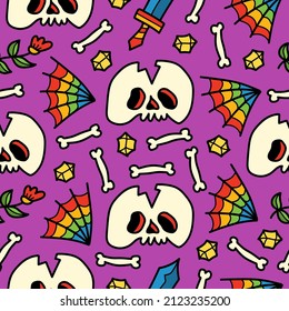 Halloween pattern designs illustration for clothing, wallpapers, backgrounds, posters, books, banners and more