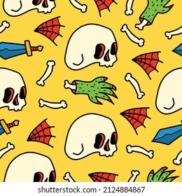 Halloween pattern designs illustration for clothing, wallpapers, backgrounds, posters, books, banners and more