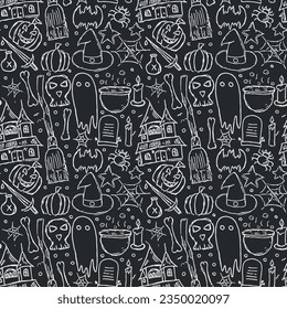 Halloween pattern. Doodle Halloween background