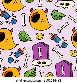 Halloween pattern doodle cartoon illustration design