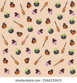 halloween pattern elements october party