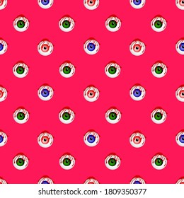 Halloween pattern. Eyeballs. Scary and terrible pattern. Background for Halloween. Textile and wrapping paper design